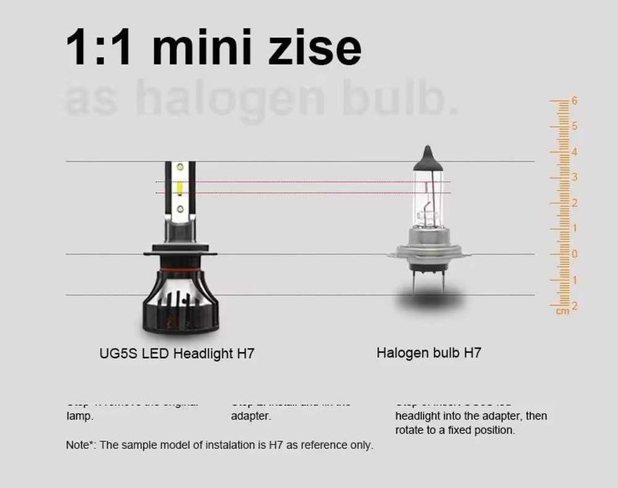 LED / ЛЕД Крушки M6 18000lm - H7, H4, H1. с 12м. Гаранция!