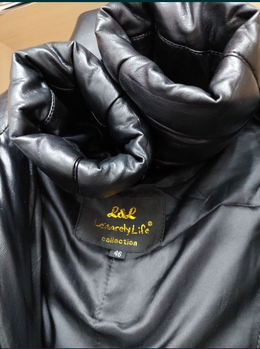 Женский Пуховик Эко-Кожа