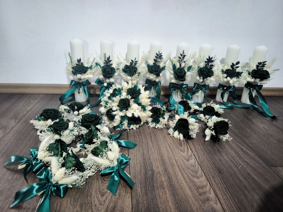 Buchet mireasa , lumânări