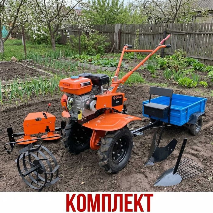 КОМПЛЕКТ Мотокультиватор-мотоблок Qazar MS95 + навесное оборудование