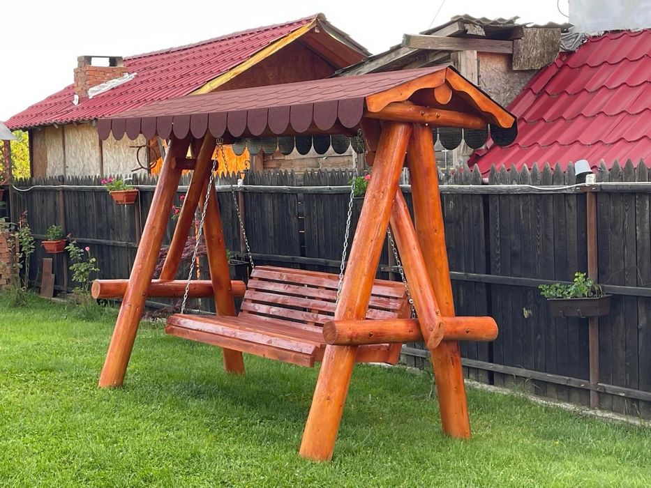 Leagan rustic din lemn masiv / balansoar