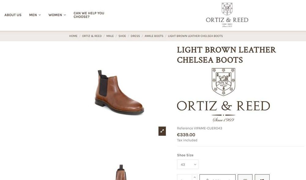 Ghete chelsea 44.5 45 de lux Ortiz & Reed  piele naturala moale