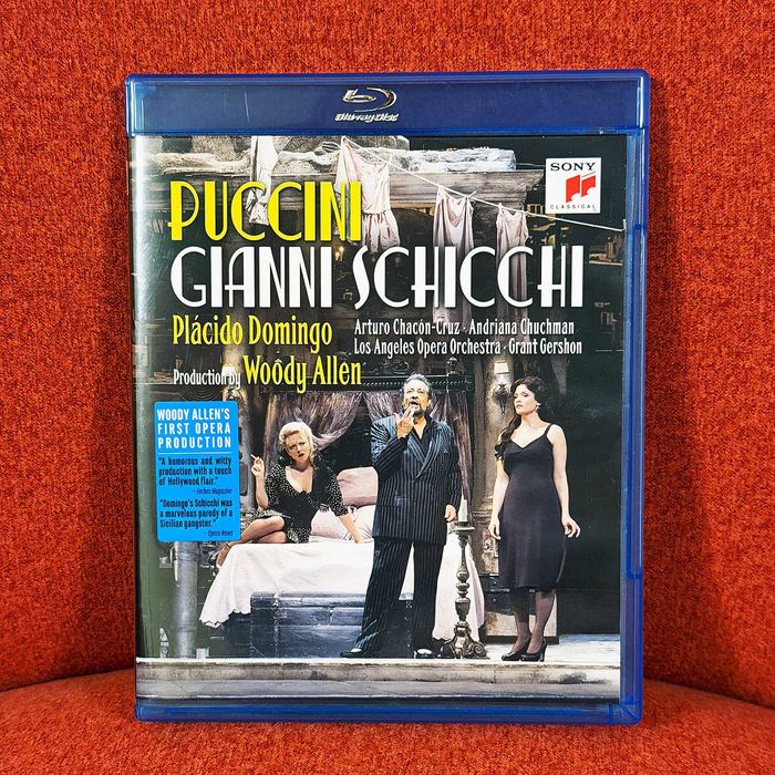 Blu-ray cu opera "Gianni Schicchi" de Puccini, cu Placido Domingo, regia Woody Allen