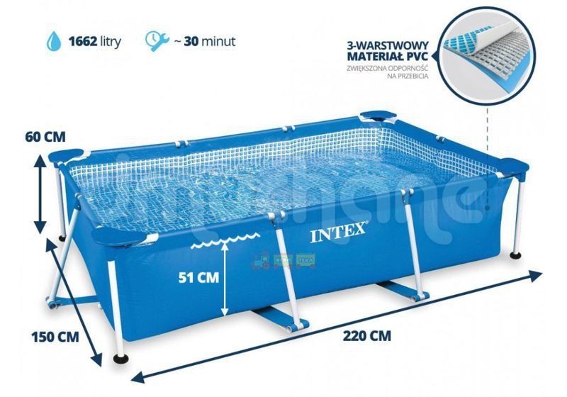 Каркасный бассейн INTEX 220x150x60 sm