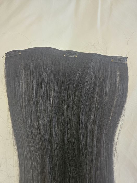 Естествена коса един широк ред 25см. Двоен. 50гр. Черен