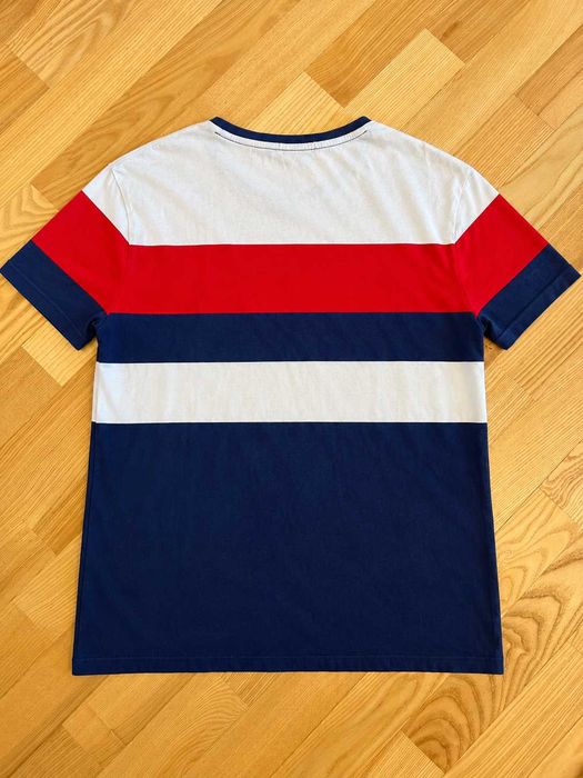 Tricou Polo Ralph Lauren Custom Slim Fit bărbați, mărimea M, bumbac, color block alb-roșu-bleumarin,