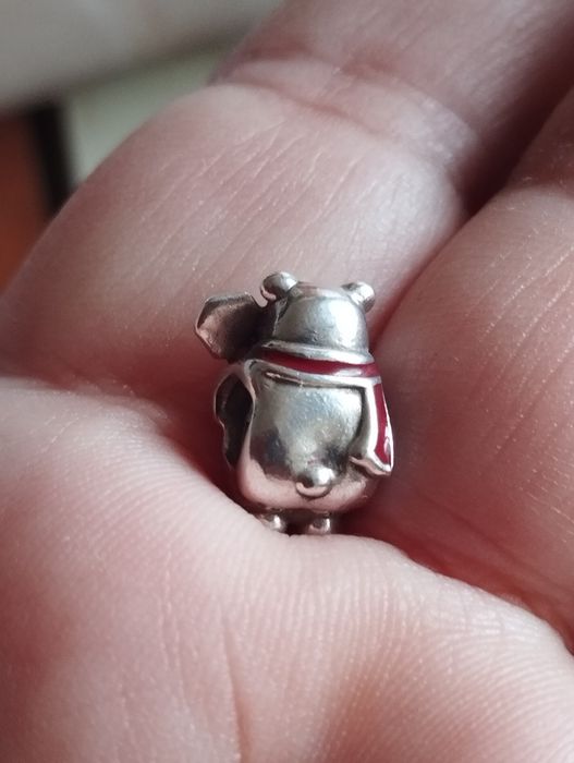 Charm din argint Pandora original ursuleț de Crăciun