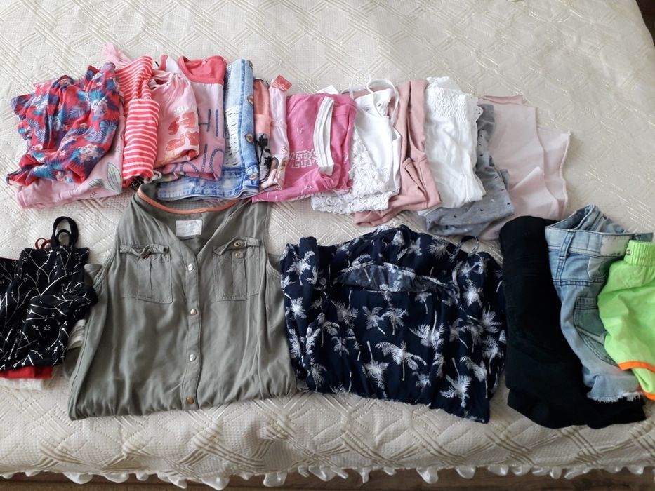 Летни потници и гащеризони,къси гащи за момиче 10 г