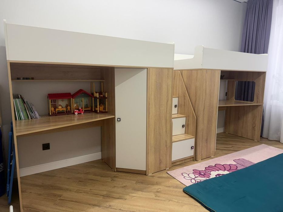 Детская кровать+шкаф