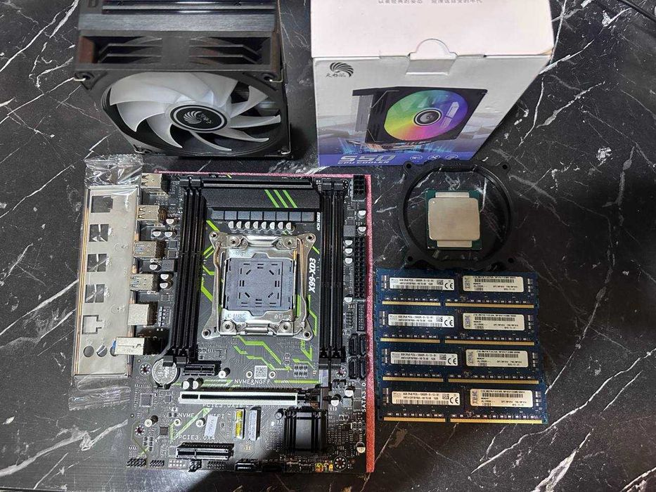 Мощные 12 ядерные комплекты x99 +2673v3 + озу 32 гб ддр3 + куллер