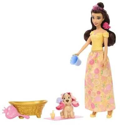 Disney Princess Кукла Бел с кученце за къпане и прически