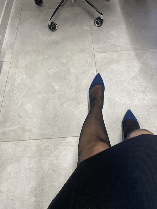 Туфли синие замша