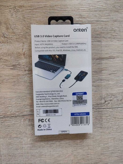 USB-карта видеозахвата Onten US331,