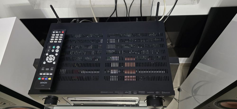 Receiver 7.2 Denon AVR-X1400H Atmos Wifi Bluetooth Heos 4k arc Usb