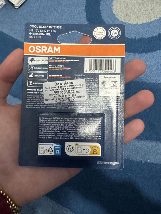 Set becuri Halogen H1 Osram