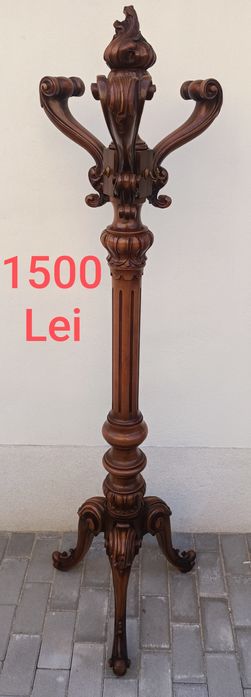 Cuier de perete / Podea / Pom Vintage din lemn masiv sculptat