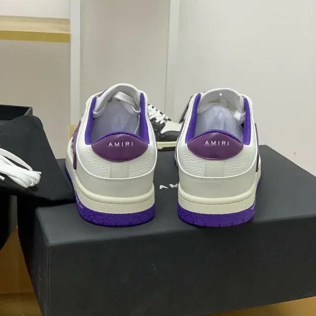 Amiri Skel Top Low Sneakers "White/Purple"