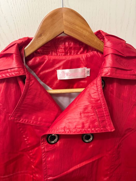 Trench roșu elegant fetiță, mărimea 130 (7-8 ani)