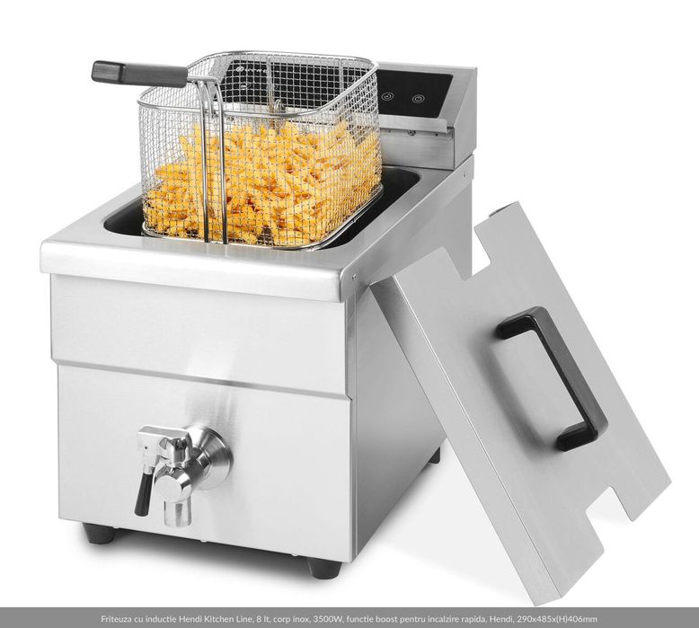 Friteuza cu inductie Hendi 8 lt, 3500W