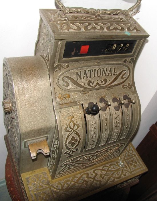 УНИКАЛЕН супер рядък касов апарат "NATIONAL" 1900 г.