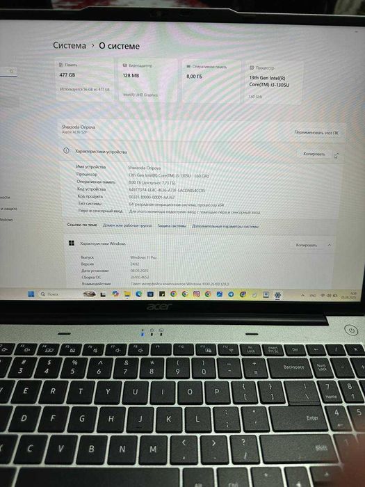 Noutbook sotiladi acer aspire core i3