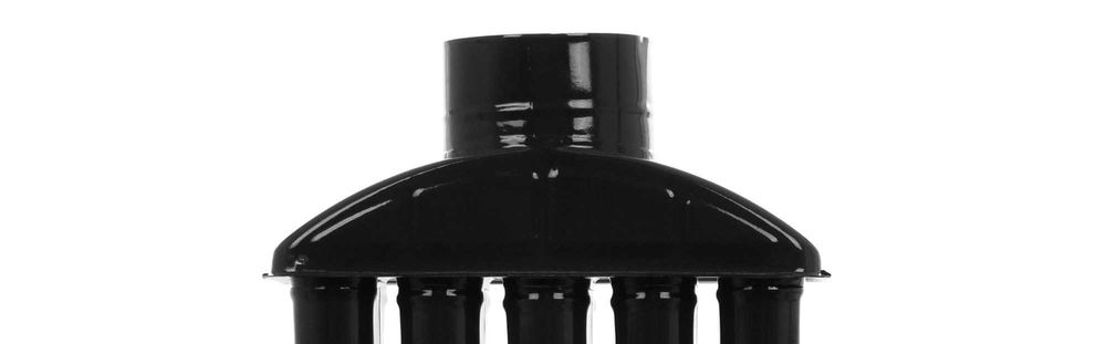 Burlan Economizor Recuperator Caldura Soba Semineu Emailat 120mm Negru