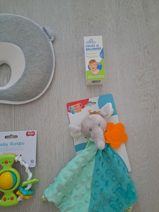 Perna impotriva plagiocefaliei Babymoov Alinan Colici, jucarie zornaitoare, paturica somn-dentitie