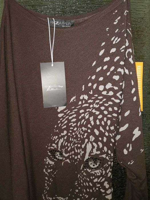 Bluza PIAZZA ITALIA cu umar cazut, asimetrica, noua, mar. S/M