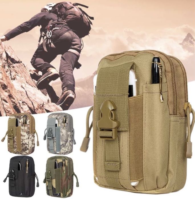 тактическа чанта за колан раница военна MOLLE джоб gsm фенер 16х9см