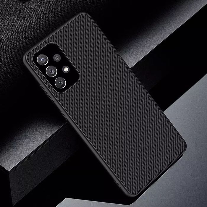 Samsung A52/A53/A54/A55/A56/A36 Husa Textura Carbon Slim 0.2mm Neagra