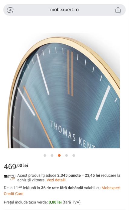 Ceas pentru perete, nefolosit