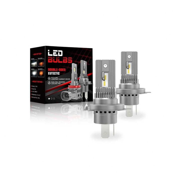 2026 LED диодни крушки H4 240W 12V/24V 350% светлина MINI