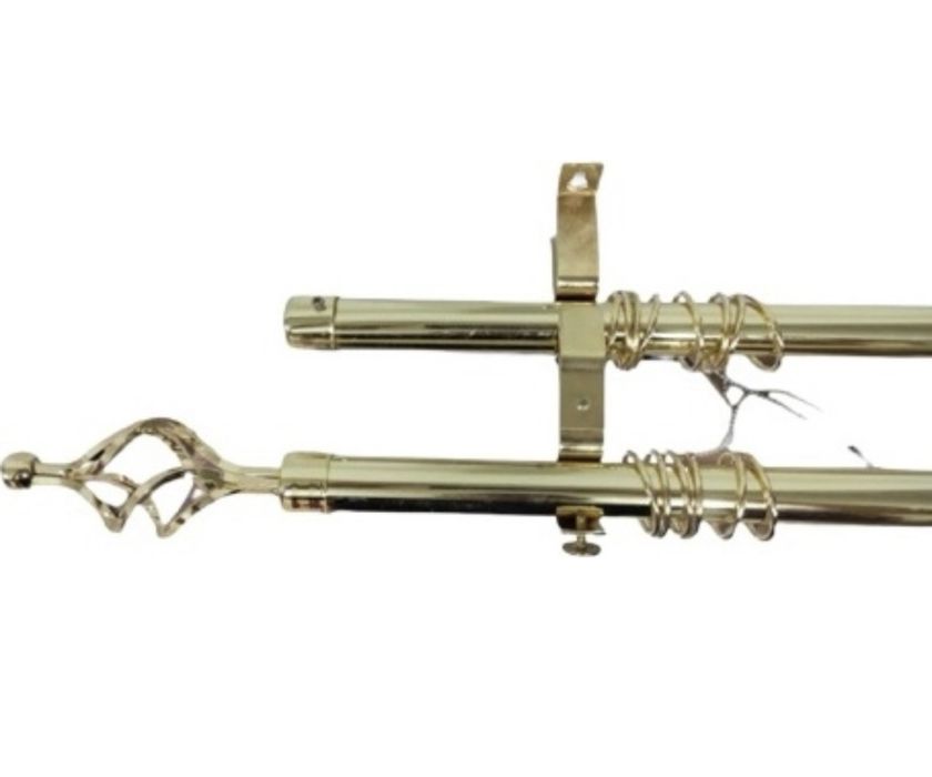 Карниз Elitehome круглый двухрядный золотистый 300
