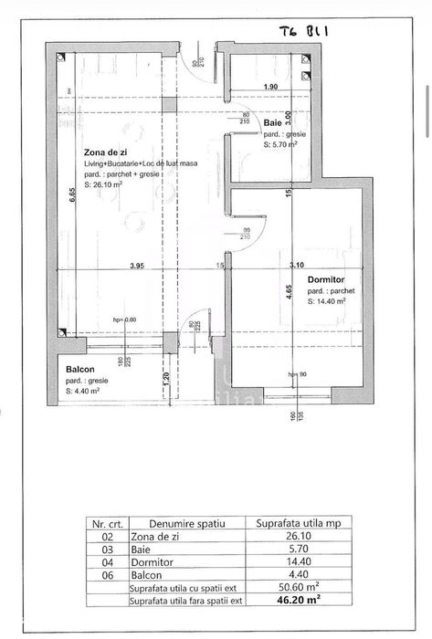 Ap. 2 camere 47mp + balcon | etaj intermediar | Selimbar