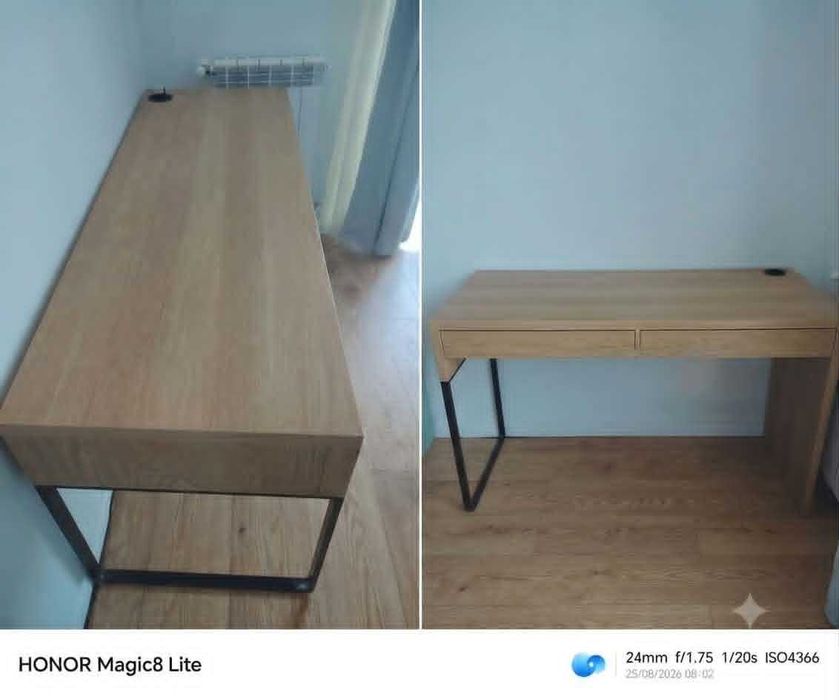 Birou IKEA MICKE – nuanță stejar (stare excelentă)