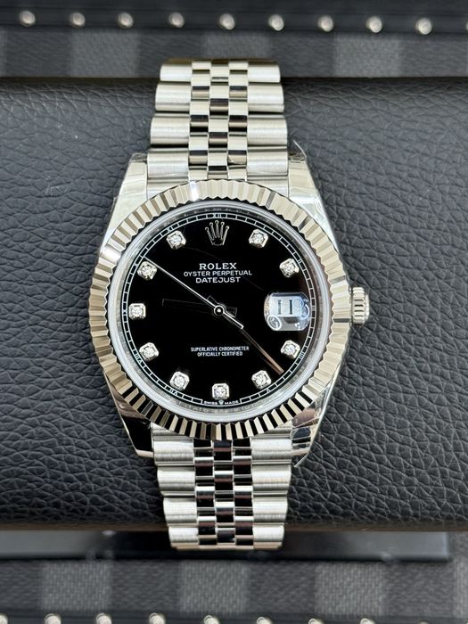 Rolex Date-Just Diamond 41mm Black Dial ETA 3235