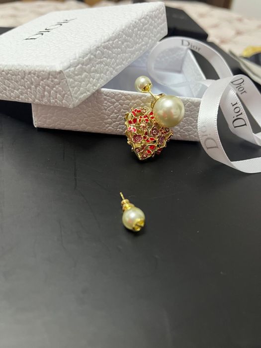 Cercei placati cu aur dior inima