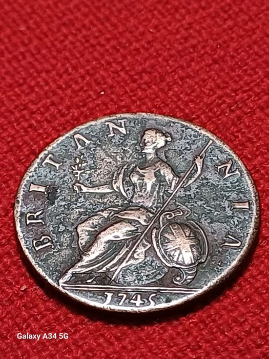 Половин пени 1745 година уникално!