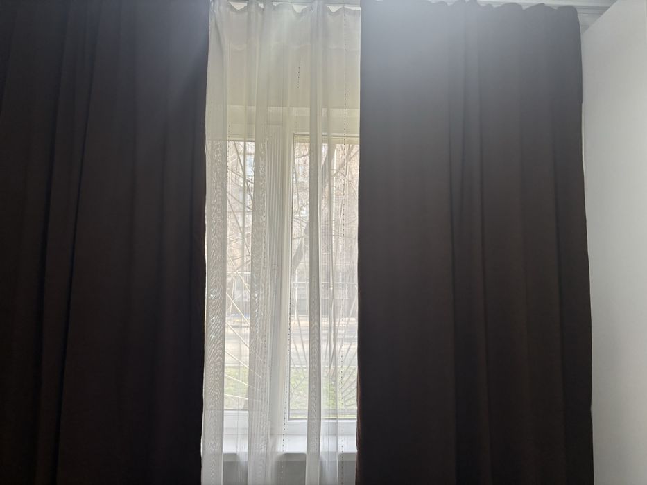 Шторы теневые, коричневые