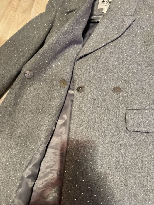 Palton River Island S cu tinte aplicate