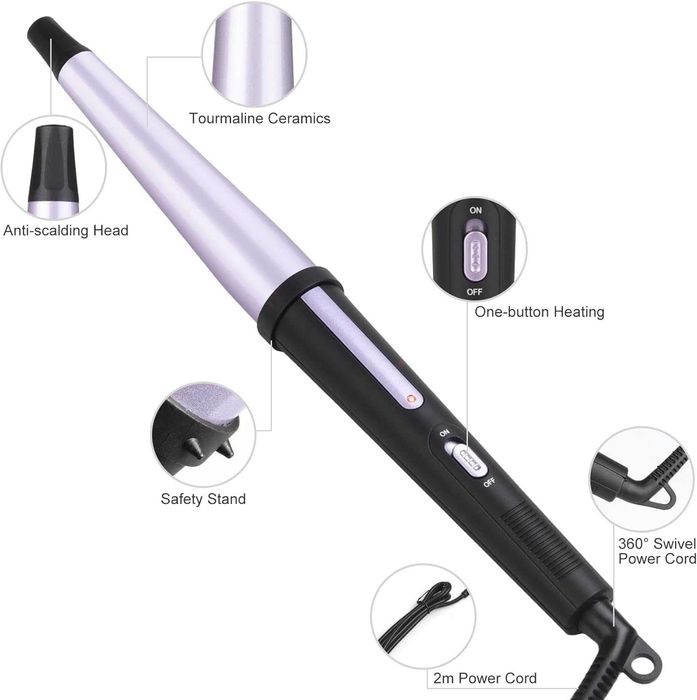 Маша за къдрене на коса, 19-32MM професионална керамична с ръкавица