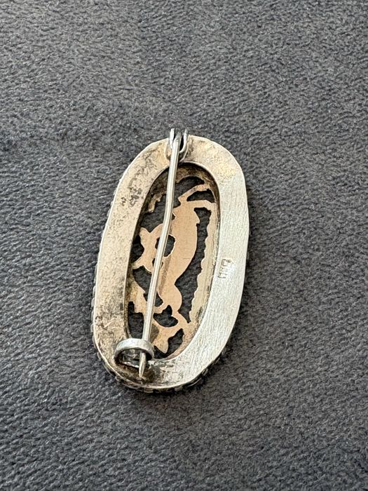 Brosa Victorian argint cu aur 10k