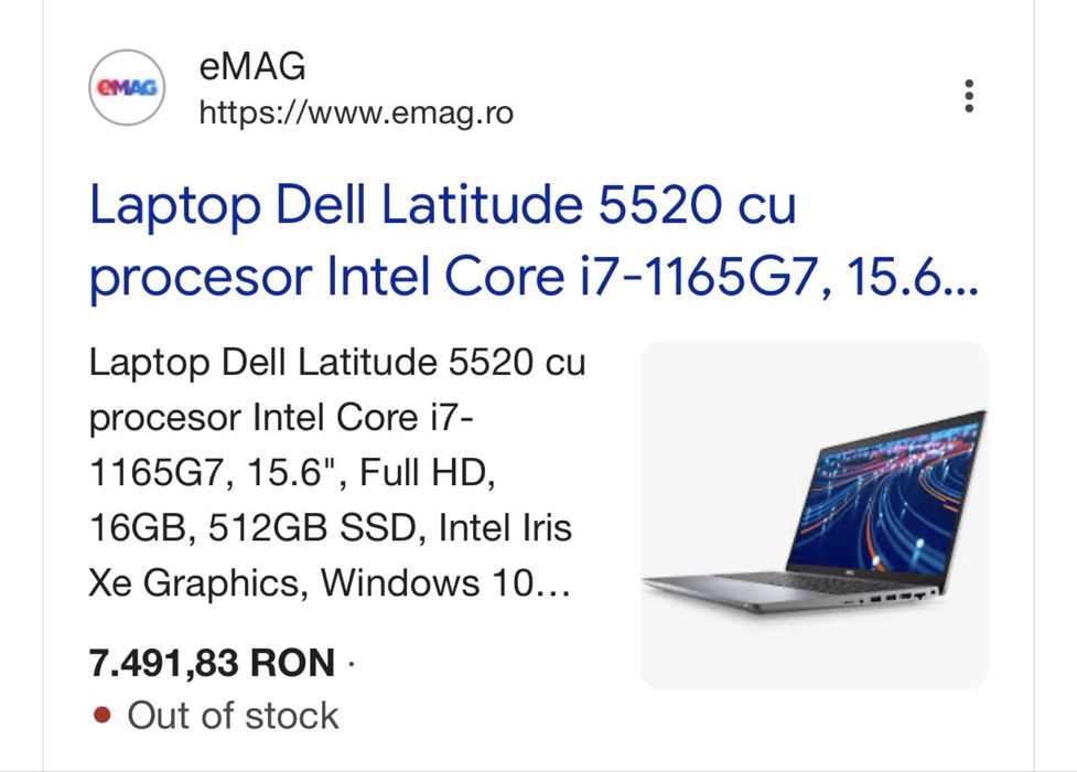 Dell Latitude 5520 | i7-1185G7 | 32GB RAM | SSD 1TB NVMe | Win 11 Pro