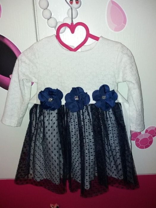 Rochie/rochita de ocazie printesa alba cu flori