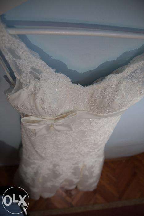 rochie mireasa dantela SposaToscana sirena trena ajustabila, promo