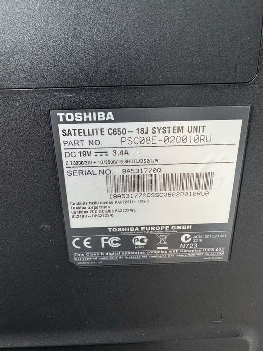 Ноутбук Toshiba
