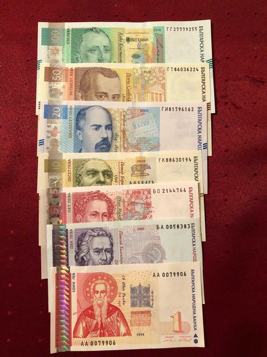 Пълен комплект/лот/български банкноти 1999-2020 UNC