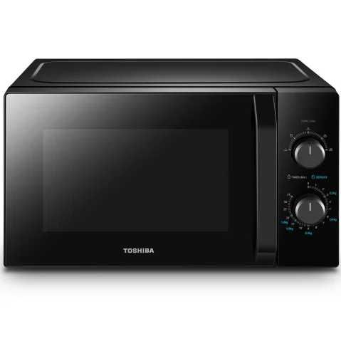 Cuptor cu microunde Toshiba MW2-MM20PBK, 20 l, 800 W, Control mecanic, Iluminare LED, Negru