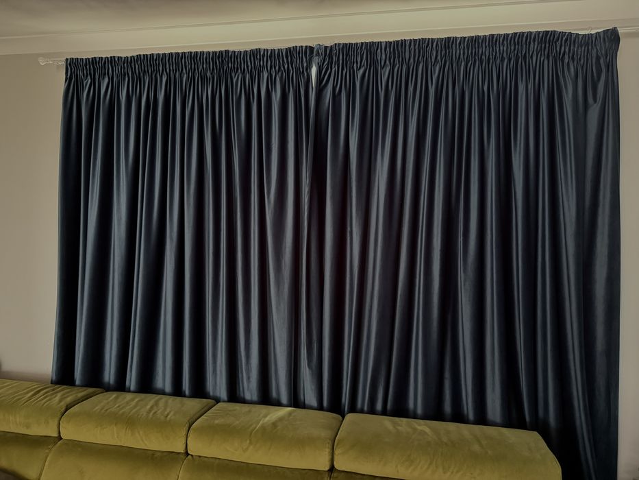 Луксозни велвет завеси - тъмно синьо (перде)