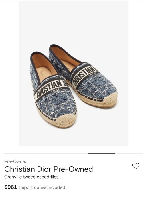 Christian Dior Оригинални Еспадрили, купени за 869€, продават се за 369€, Нови